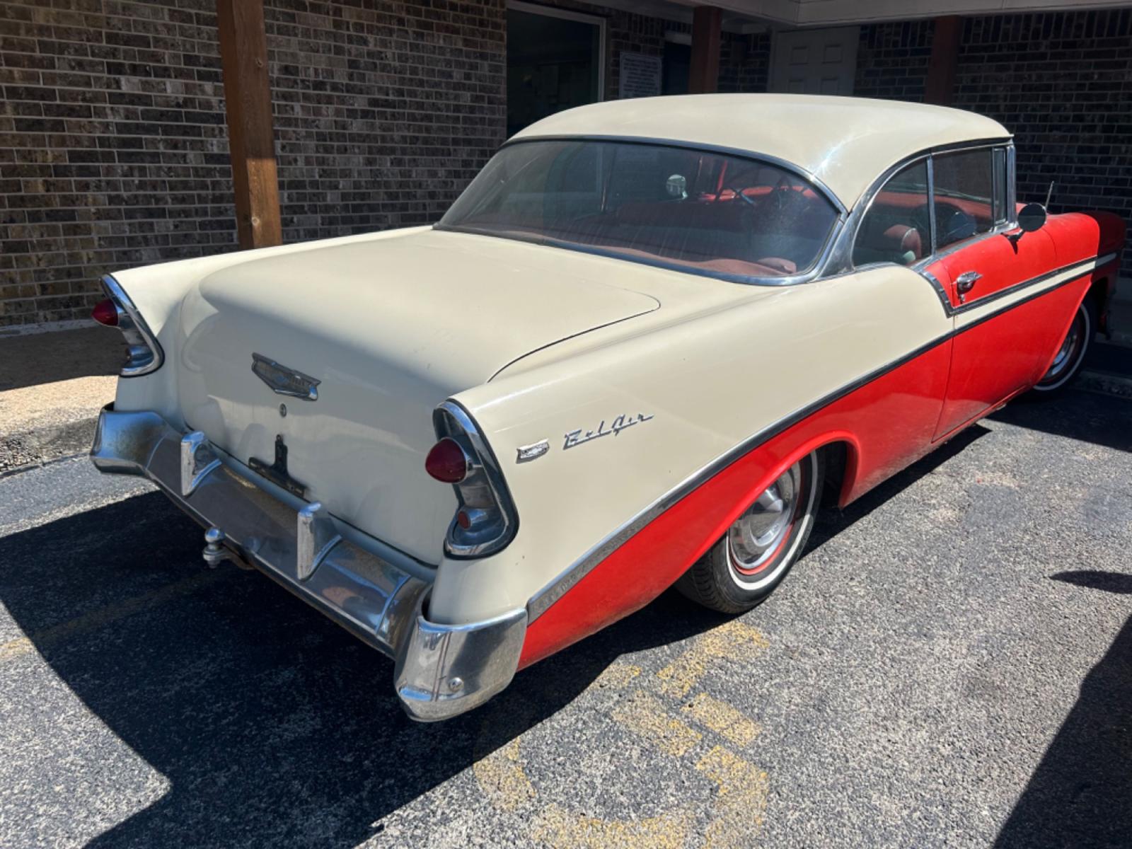 1956 Red Chevrolet Bel Air (C56F032989) , located at 1687 Business 35 S, New Braunfels, TX, 78130, (830) 625-7159, 29.655487, -98.051491 - Photo #3